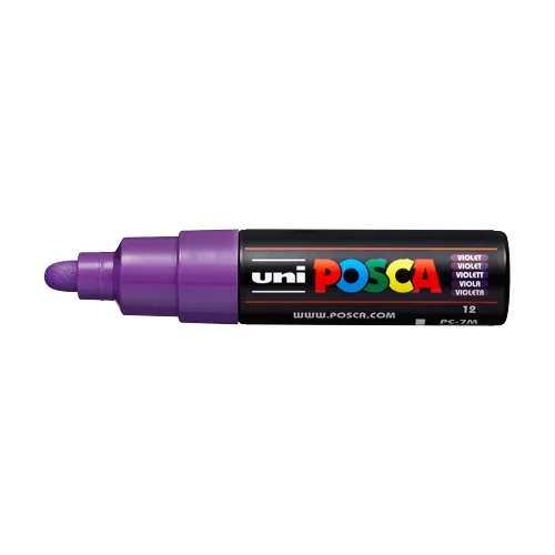 Dekorační popisovač Posca PC-7M, 4,5 - 5,5 mm, fialová (12)