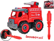 Auto hasiči šroubovací 12 cm s vodním dělem na volný chod