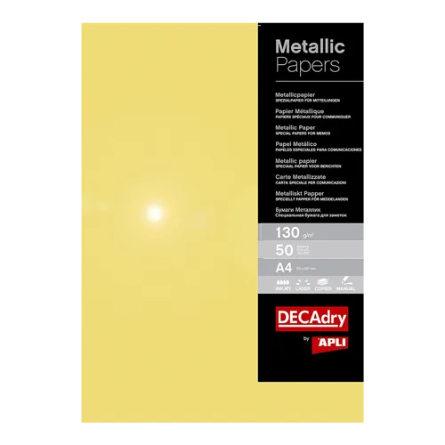 Papír metalický APLI 130g A4, 50 ks - zlatý