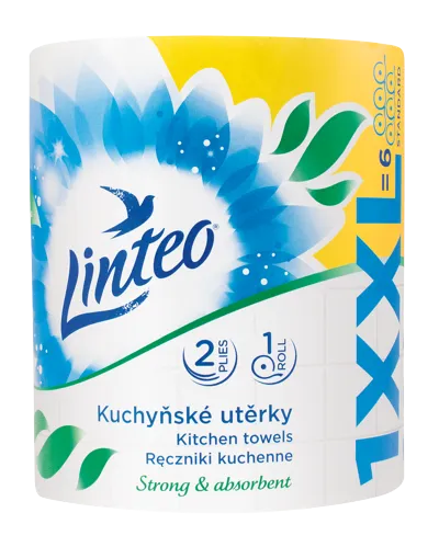 Kuchyňské utěrky Linteo XXL, 1 role, bílé, 2-vrstvé, 60m
