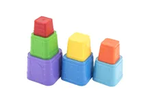 Skládanka kubus pyramida hranatá, 7 ks - barevná (2)