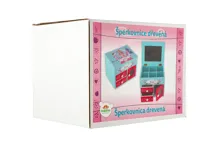 Skříňka šperkovnice Princess 3 zásuvky odklápěcí vrch se zrcátkem 16 × 12,5 × 12 cm (1)
