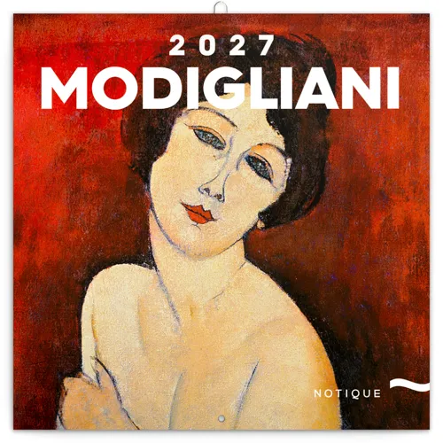 Nástěnný kalendář poznámkový 2027 Notique Amedeo Modigliani, 30 x 30 cm