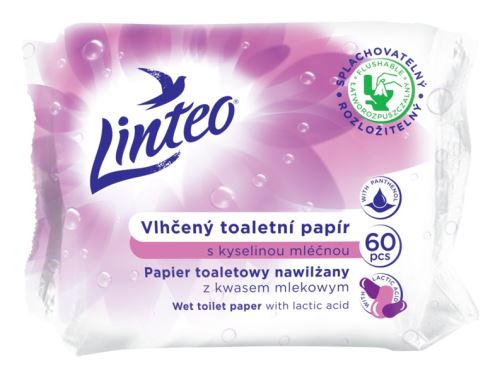 Vlhčený toaletní papír Linteo s kyselinou mléčnou 60ks