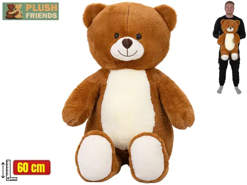 Plyšový medvěd Plush Friends sedící 60 cm