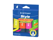 Zvýrazňovač Centropen STYLE FLUO 6252 - neonová sada 4ks