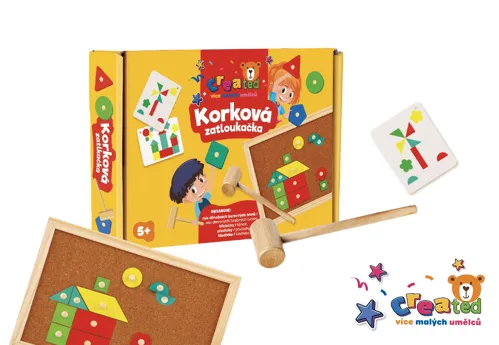 Korková zatloukačka dřevěná s doplňky