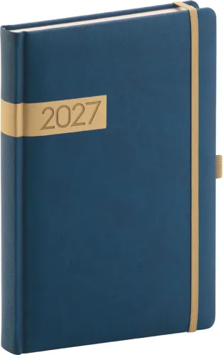 Denní diář 2027 Notique A5 Twill modro-zlatý