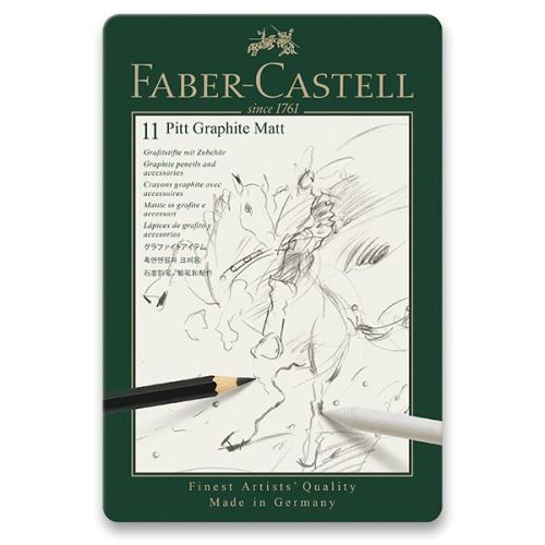 Umělecké grafitové tužky Faber-Castell Pitt Graphite Matt, sada 11ks