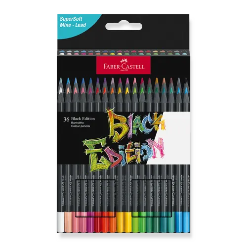 Pastelky trojhranné Faber-Castell Black Edition, 36 barev