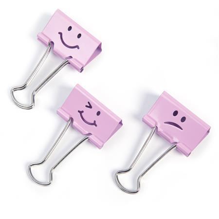 Levně Klipy na dokumenty RAPESCO Emoji 19 mm, 20 ks, růžová