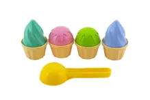 Sada na písek zmrzlina lopatka 15 cm a bábovky - mix barev (2)