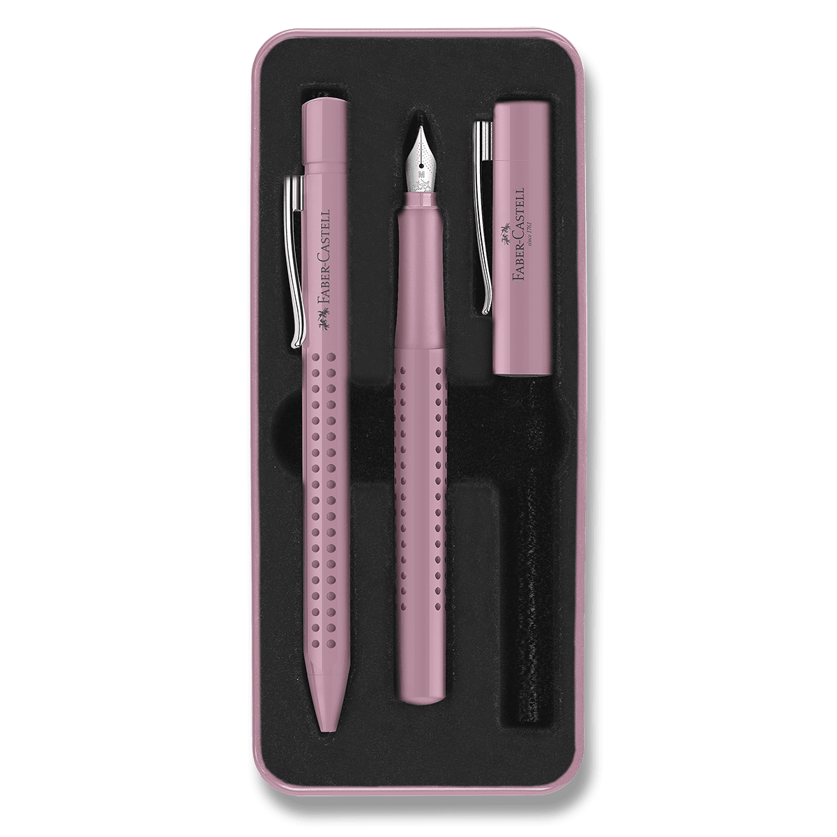 Levně Sada Faber-Castell Grip Edition 2010 plnicí pero a kuličkové pero - růžová