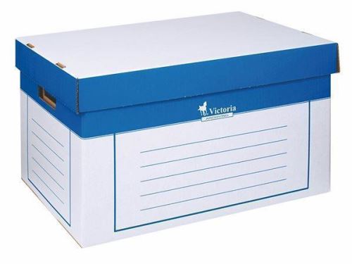 Archivační kontejner VICTORIA, modro-bílý, 320x460x270 mm / 2 ks