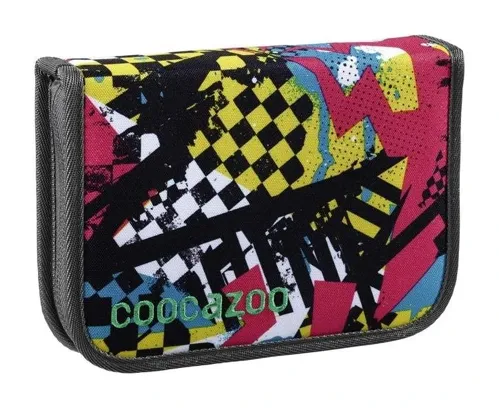Školní penál jednopatrový prázdný Coocazoo PenSam Checkered Bolts