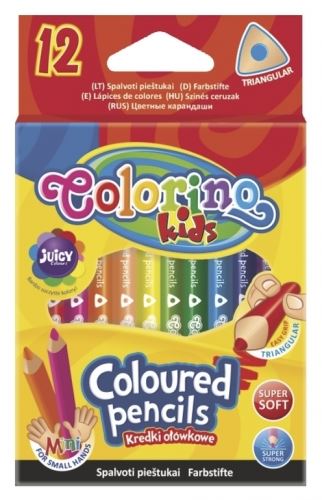 Pastelky Colorino trojhranné krátké - 12 barev