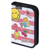 Školní penál 1-patrový prázdný Herlitz Smiley World Girly