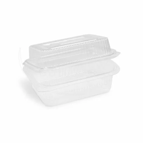Miska (rPET) s víčkem hranatá průhledná 750 + 400 ml, 50 ks