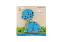 Vkládačka/Puzzle deskové dřevo dinosauři mix druhů v sáčku 16x15cm (1)