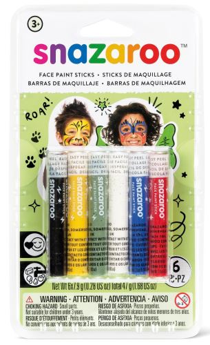 Tužky na obličej Snazaroo 6 barev - uni