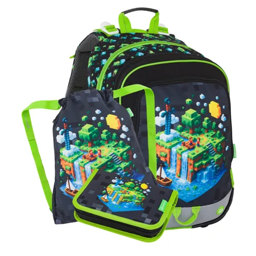 Školní set 3-dílný Alfa 26 B Kostičkový svět - Bagmaster