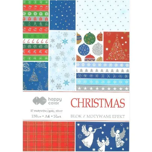 Barevné papíry s potiskem A4 150g, Christmas, 17 motivů, 10ls
