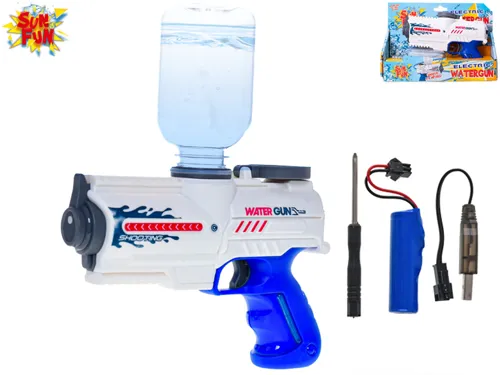 Sun Fun vodní pistole 18 cm na baterie s USB a lahví se zásobníkem