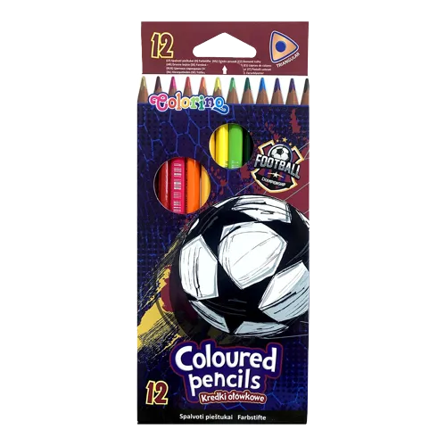 Pastelky Colorino trojhranné - Football, 12 barev