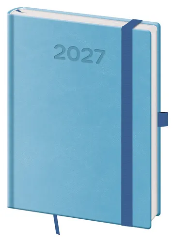 Denní diář 2027 Helma B6 Print Pop světle modrý