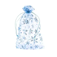 Organzový sáček Vánoční 12x17cm, modro-stříbrný Organzový sáček Vánoční 12x17cm, modro-stříbrný