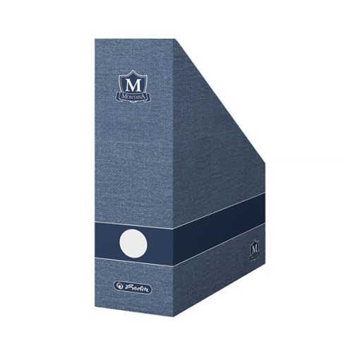 Archivační box Herlitz Montana kartonový skosený A4/11 cm - modrý