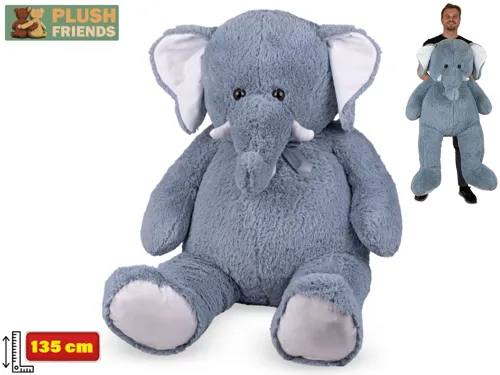 Plyšový slon Plush Friends 135 cm s mašlí