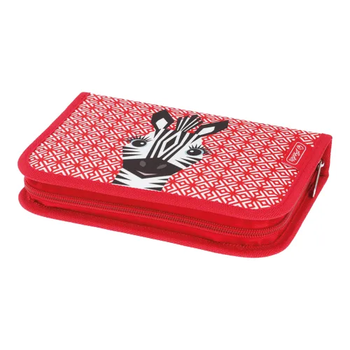 Školní penál 1-patrový vybavený Herlitz Cute Animals Zebra