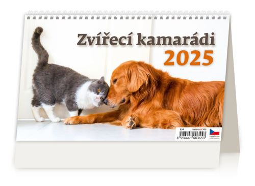 Stolní kalendář 2025 Helma - Zvířecí kamarádi - 14denní
