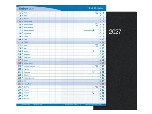 Měsíční diář 2027 MFP M101 PVC černý