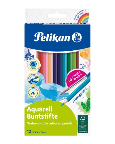 Pastelky akvarelové Pelikan - 12 barev