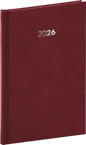 Týdenní diář 2026 NOTIQUE A5 - Balakon bordó, 15 x 21 cm