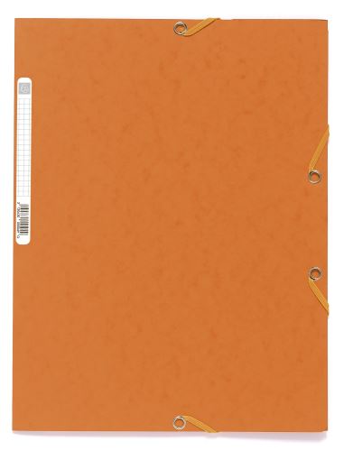 Spisové desky 3klopové s gumičkou Exacompta, A4 maxi, prešpán, 400 g/m2, oranžové