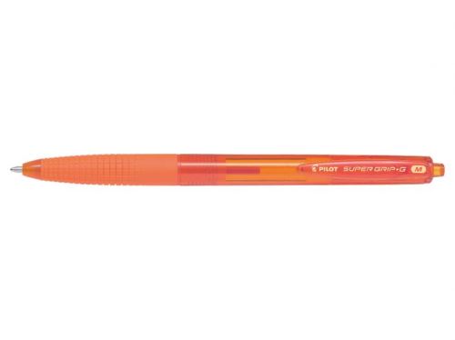 PILOT kuličkové pero Super Grip G, stiskací mechanismus, střední hrot M - oranžová