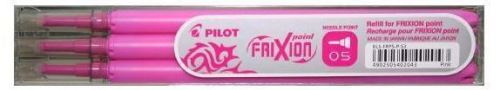 Sada 3 ks náplní Pilot FriXion Point, tenký jehličkový hrot - růžová