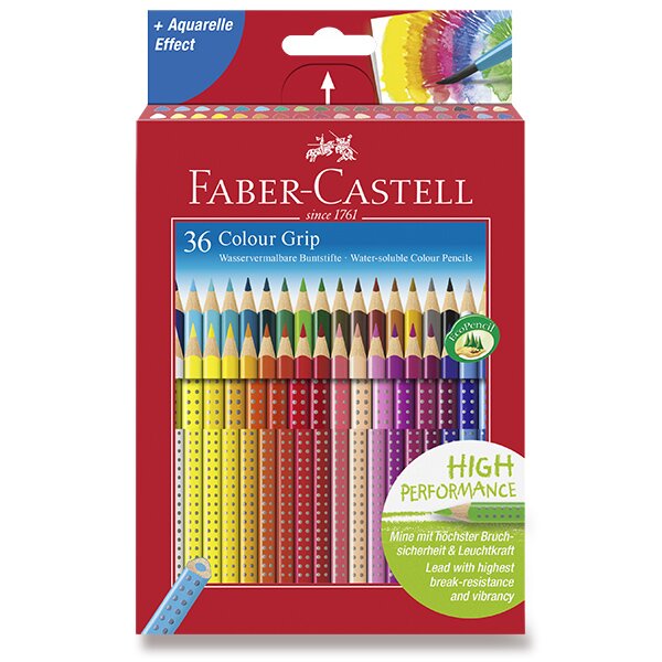 Levně Pastelky trojhranné Faber-Castell GRIP 2001, 36 barev