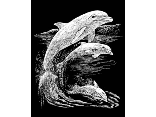 ROYAL and LANGNICKEL Stříbrný vyškrabovací obrázek - Delfíni
