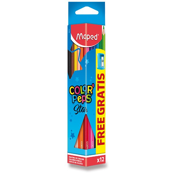Levně Pastelky Maped Color´Peps - 12 barev + ořezávátko