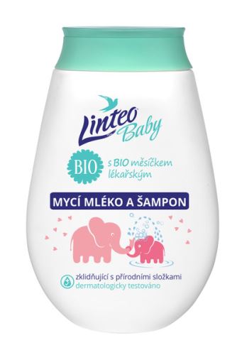 Dětské mycí mléko a šampon Linteo Baby s Bio měsíčkem lékařským, 250ml
