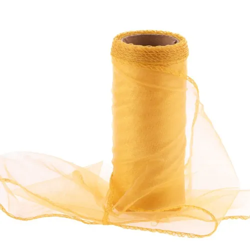 Organza 12cm/10y zlatá 016