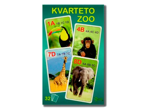 Kvarteto ZOO 7x10,5x1,5cm 32ks v krabičce