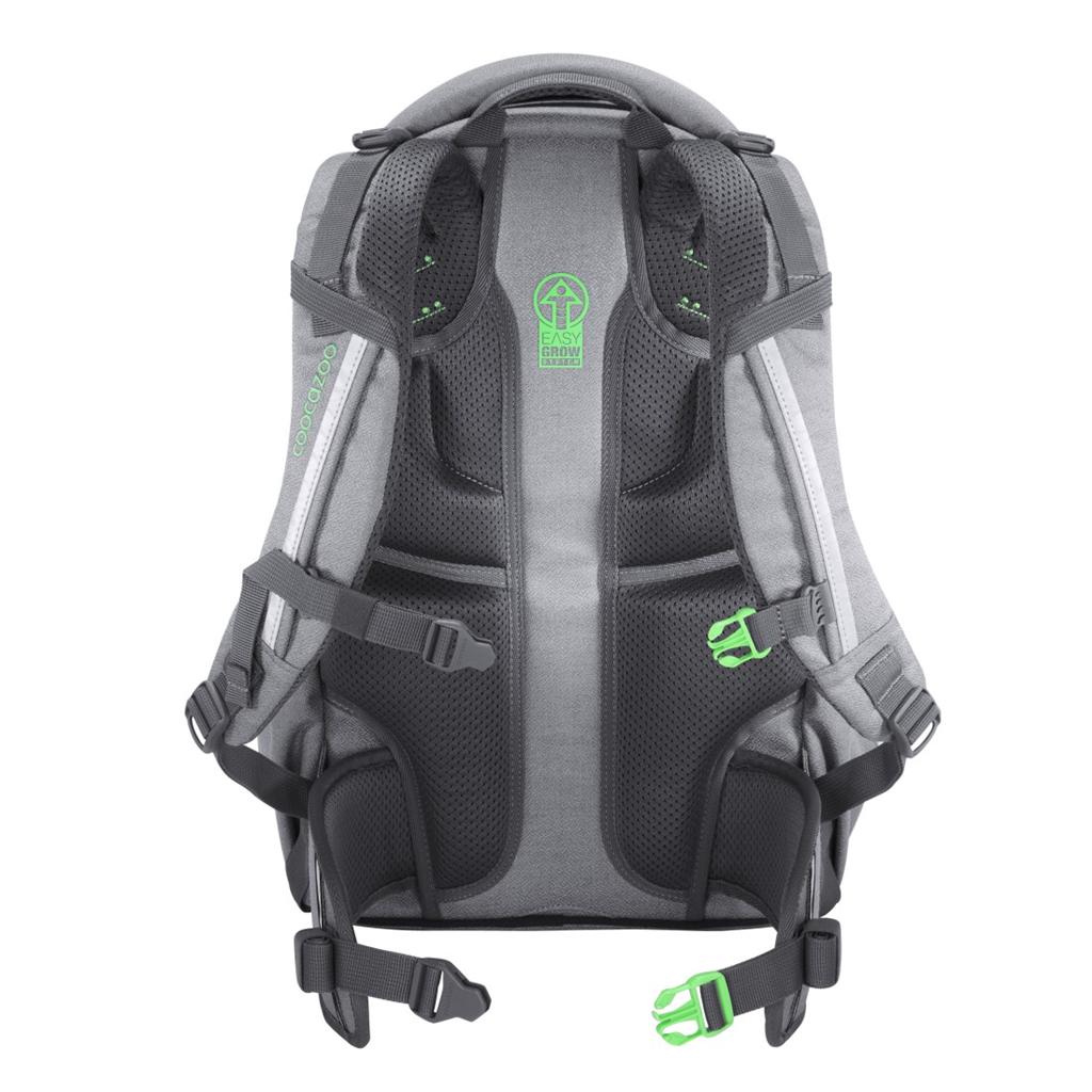 Záda a popruhy batohu coocazoo MATE Mixed Silver Dust – ergonomické polstrování a EASY GROW SYSTEM