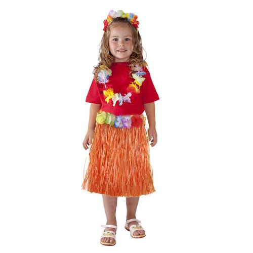 Sukně dětská Hawaii oranžová 45 cm