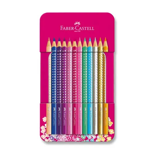 Pastelky trojhranné Faber-Castell Sparkle, 12 barev