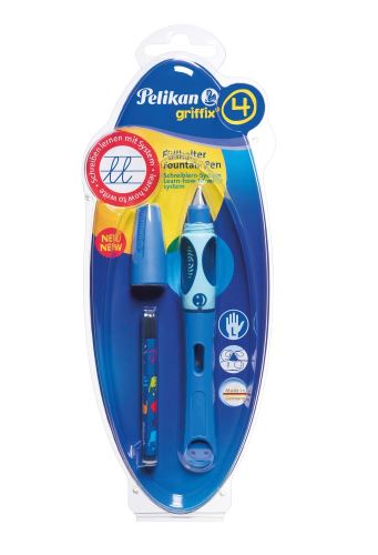 Pelikan Bombičkové pero Griffix 4 pro leváky, modré - blistr